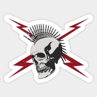 Punk Rock Skeleton with Lightning Bolts Sticker